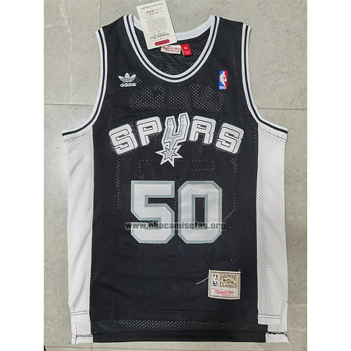 Camiseta San Antonio Spurs David Robinson NO 50 Mitchell & Ness Negro